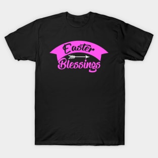 Pink words "Easter Blessings" T-Shirt